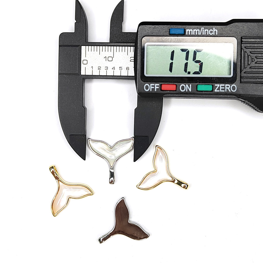 Хвост кита подвеска с перламутром, 17 мм, штука