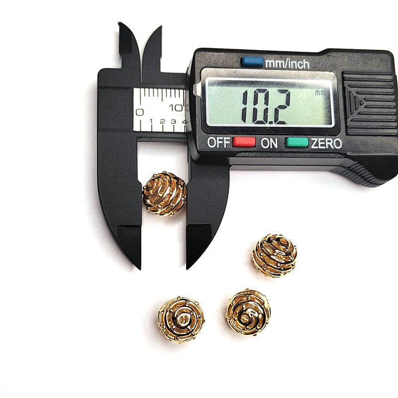 10 мм Разделительная бусина Узорная, покрытие позолота, ШТУКА