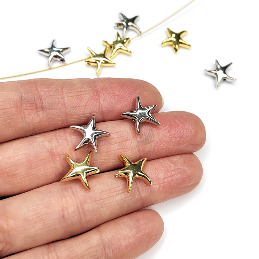 Разделительная бусина Морская звезда 12 мм, ШТУКА