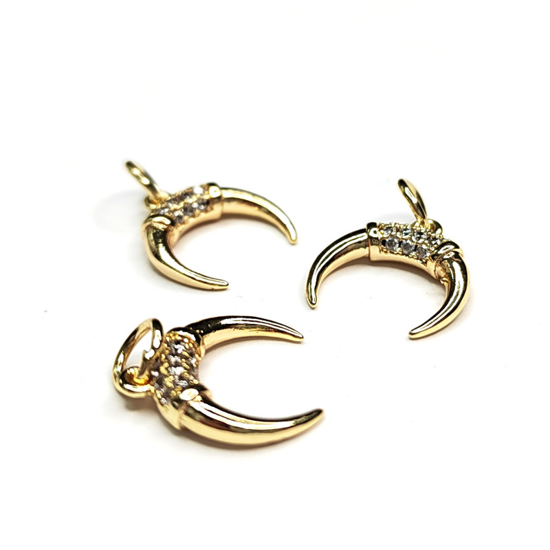 Подвеска Лунница 12 мм с фианитам, штука