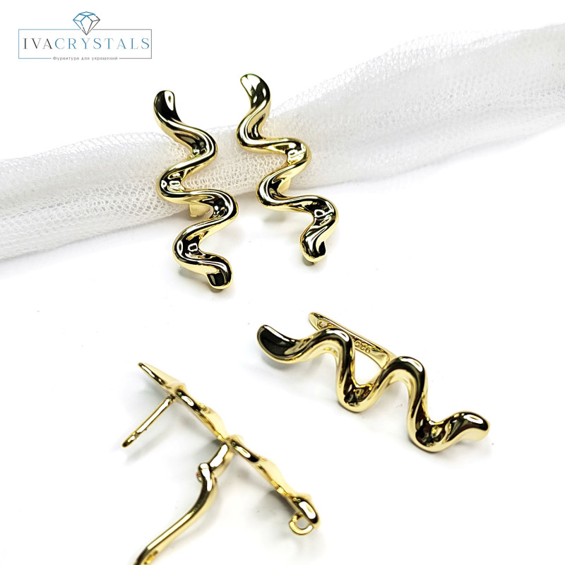 Швензы Змейки (волна) 35х12 мм, пара