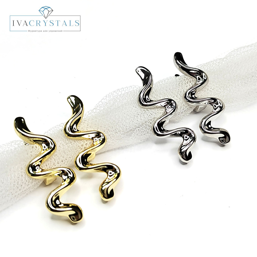 Швензы Змейки (волна) 35х12 мм, пара