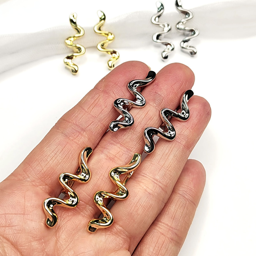 Швензы Змейки (волна) 35х12 мм, пара