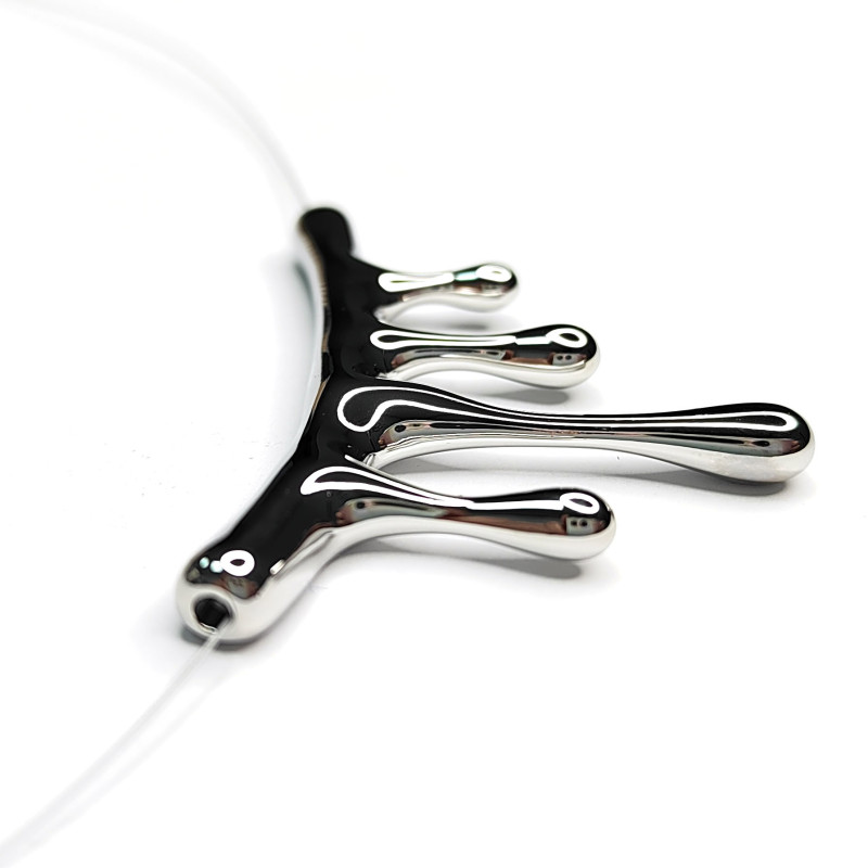 Подвеска крупная 46х34 мм, покрытие Родий, штука