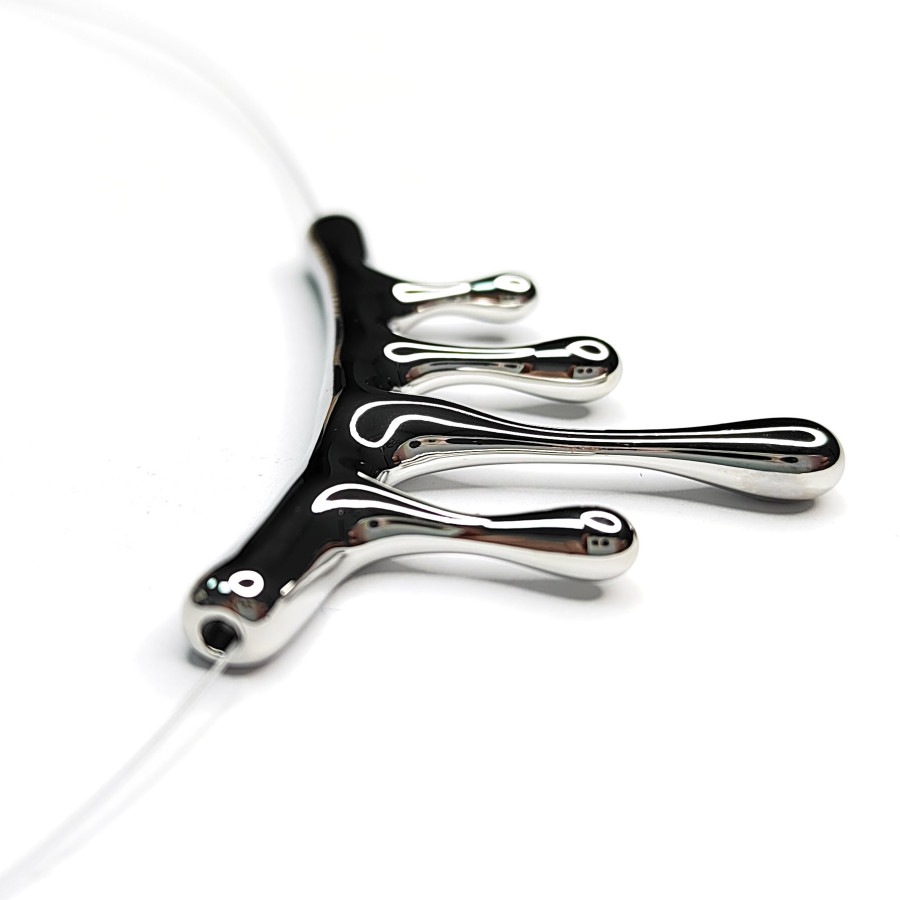 Подвеска крупная 46х34 мм, покрытие Родий, штука