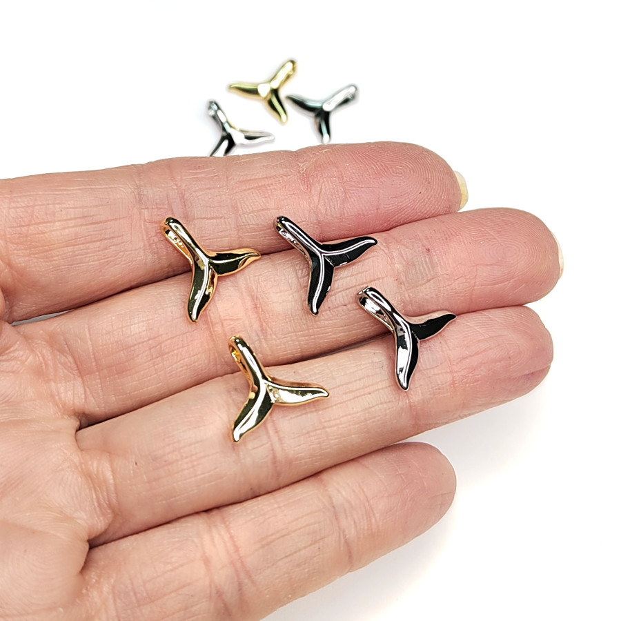 Хвост кита подвеска металлическая 15х13 мм, штука