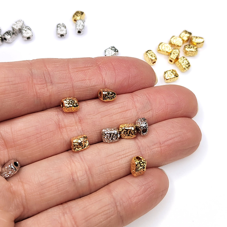 6х5 мм Разделительная бусина "мятый металл", штука