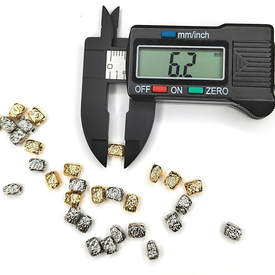 6х5 мм Разделительная бусина "мятый металл", штука