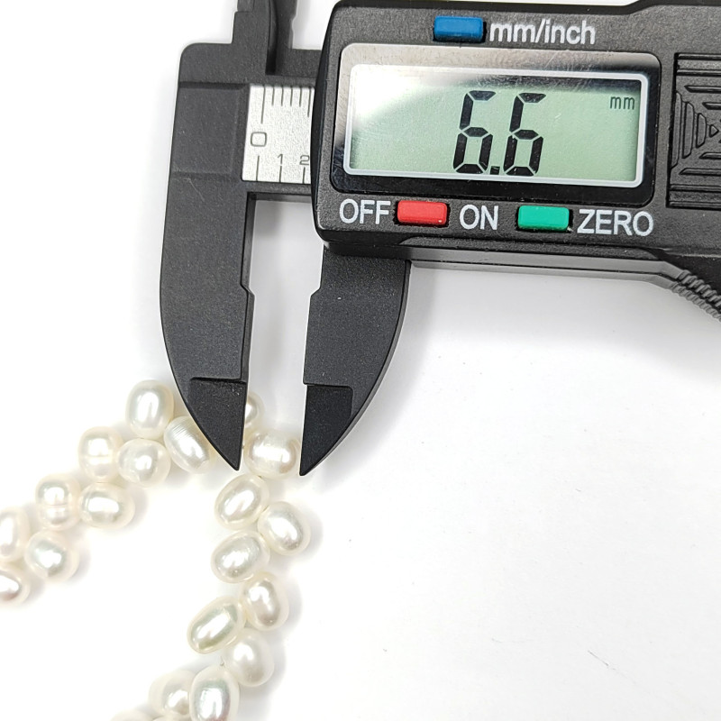 Жемчуг натуральный 6х5 мм Колосок, культивированный, НИТЬ 39 см