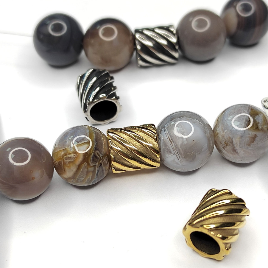 Бусина 10х8,6 мммм разделительная из нержавеющей стали, штука