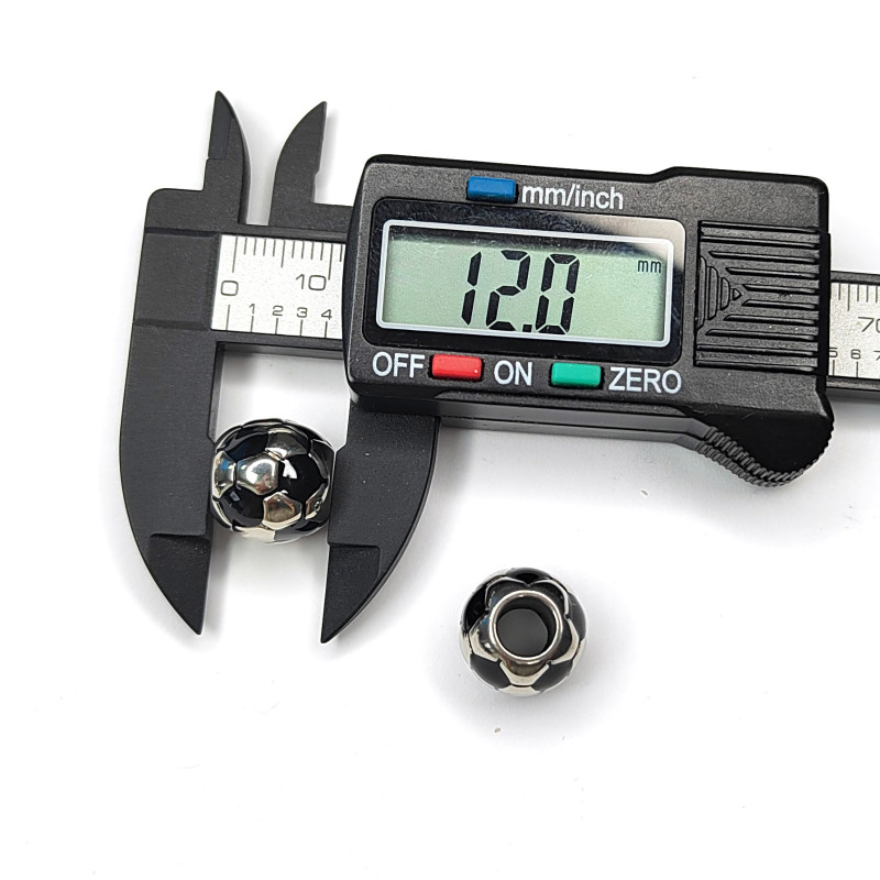 Бусина из нержавеющей стали, футбольный мяч 12 мм, штука