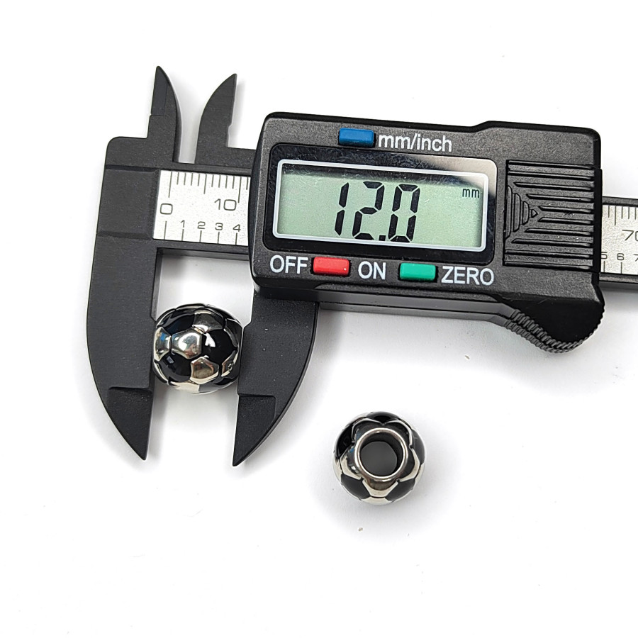 Бусина из нержавеющей стали, футбольный мяч 12 мм, штука