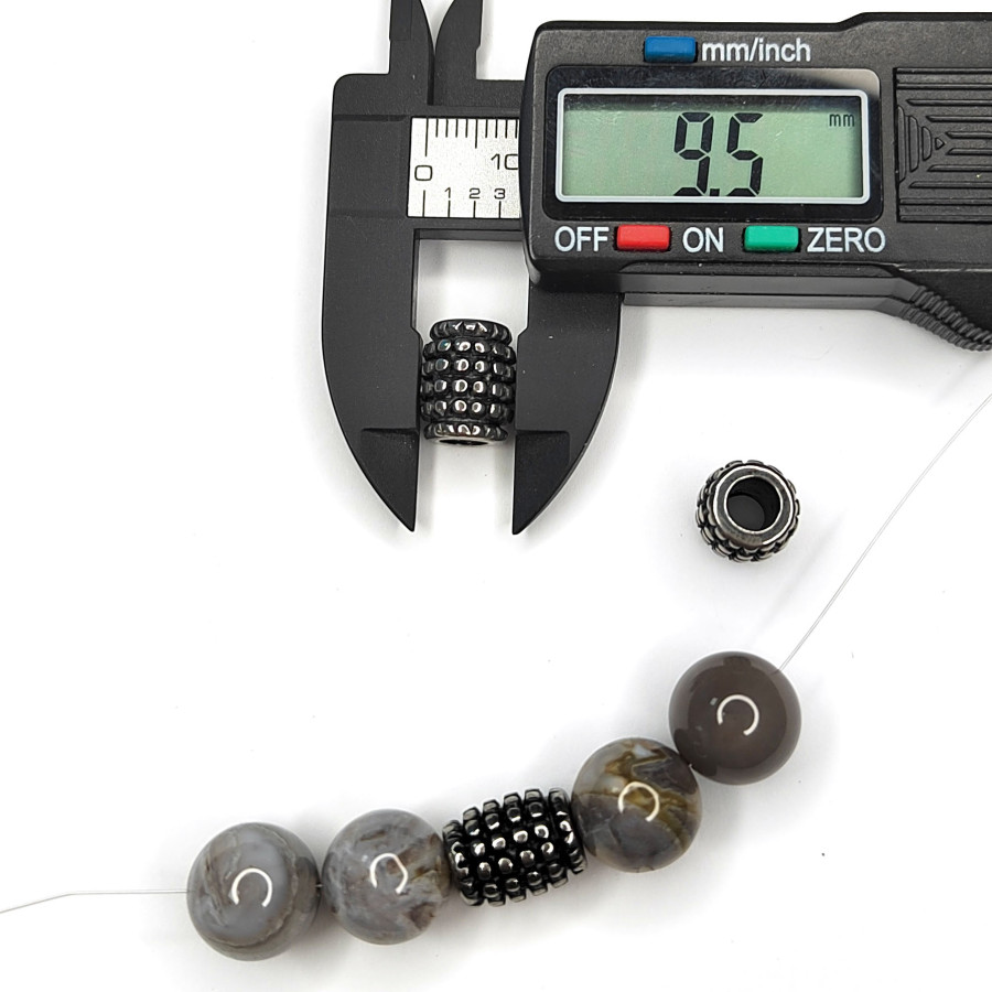 Бусина из нержавеющей стали 12х9,5 мм, штука