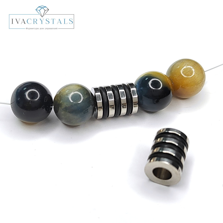 Бусина из нержавеющей стали 10х8 мм, штука