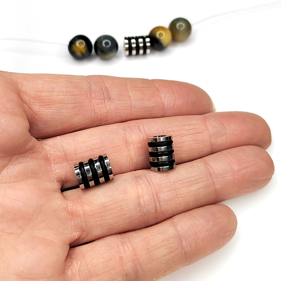 Бусина из нержавеющей стали 10х8 мм, штука