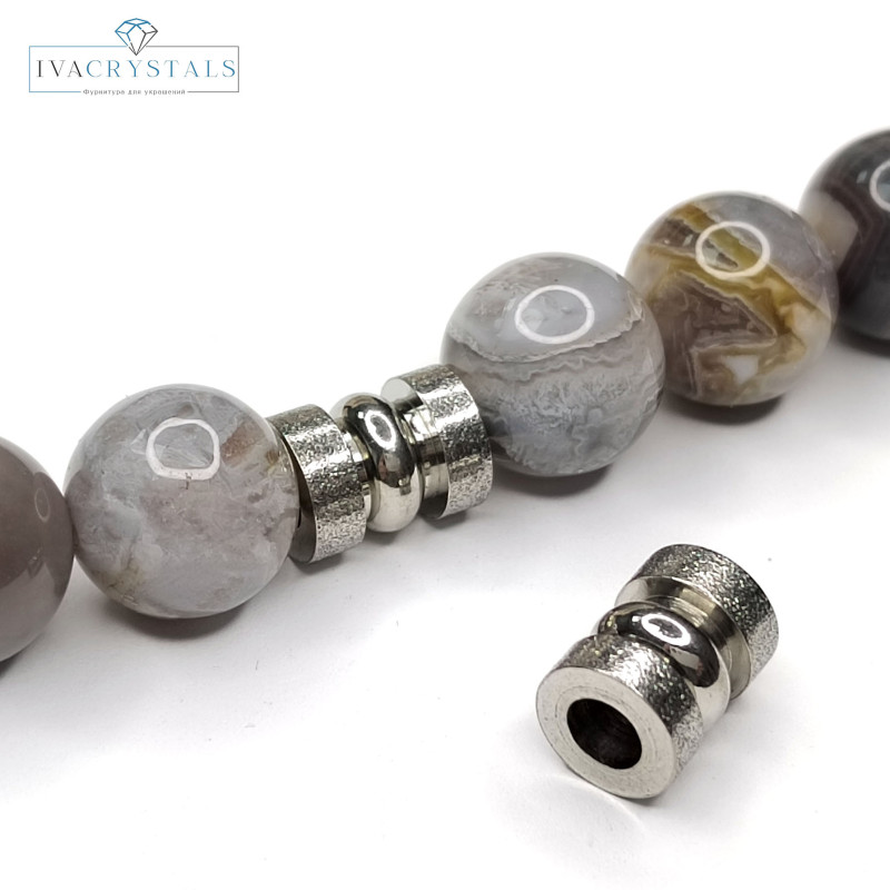 Бусина из нержавеющей стали 10,5х8 мм, штука