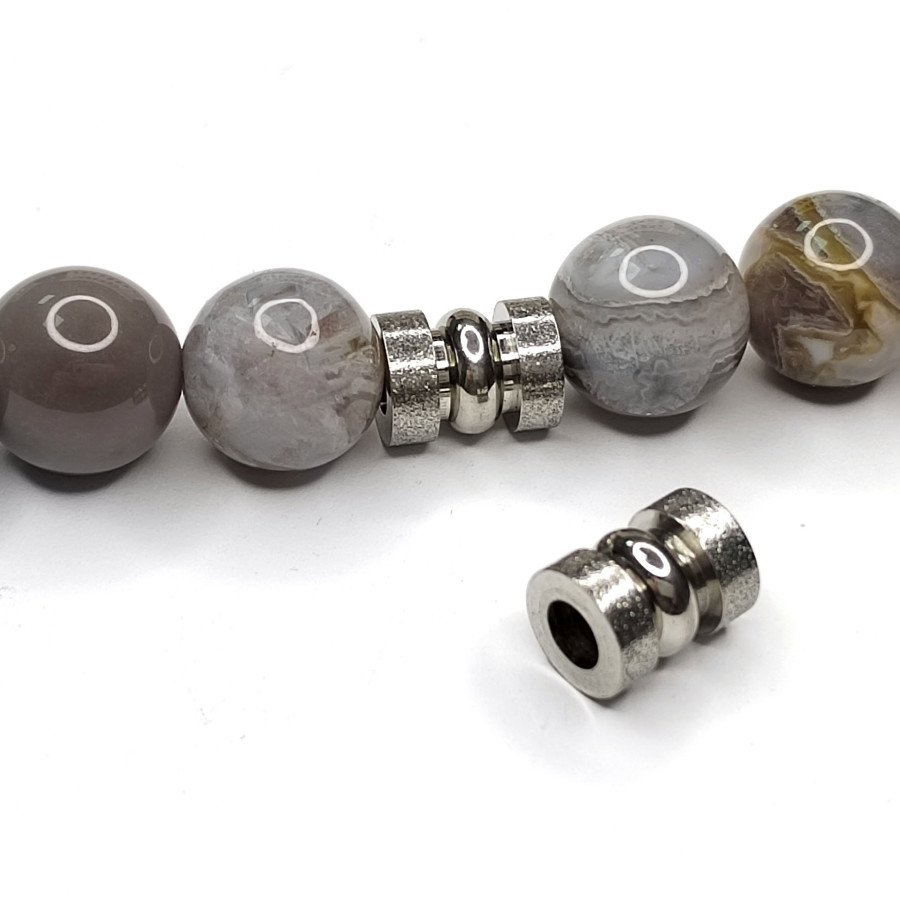 Бусина из нержавеющей стали 10,5х8 мм, штука