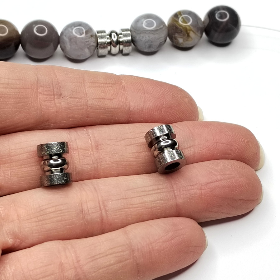 Бусина из нержавеющей стали 10,5х8 мм, штука