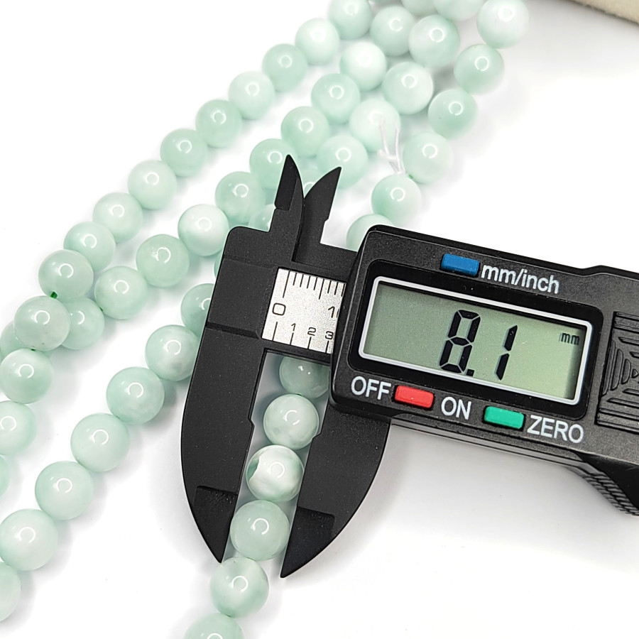 Ангелит натуральный 8 мм, нить 38,5 см