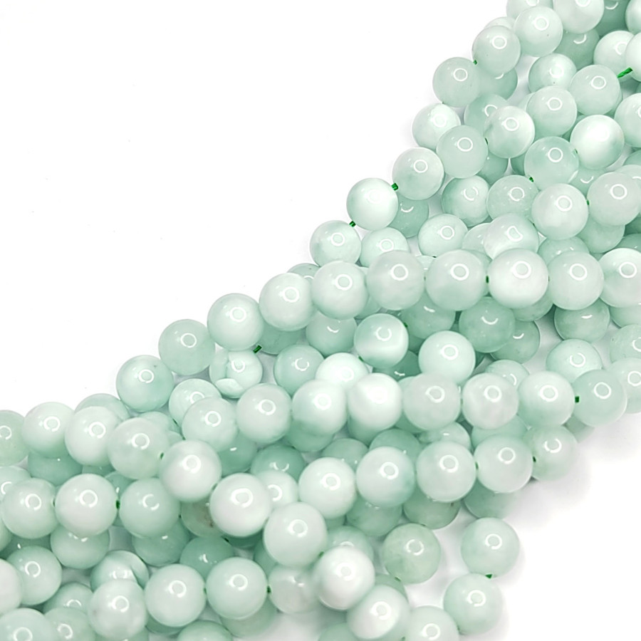 Ангелит натуральный 6,5 мм, нить 38,5 см