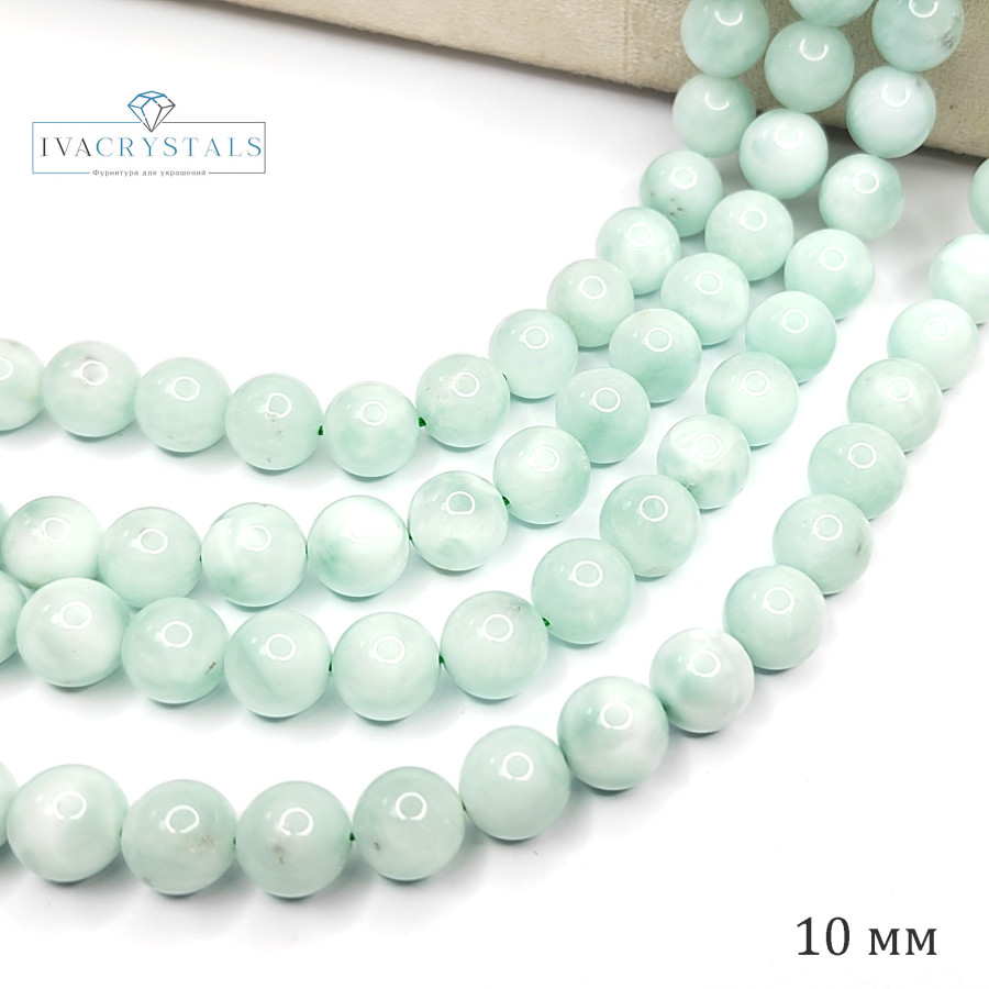 Ангелит натуральный 10 мм, нить 38 см