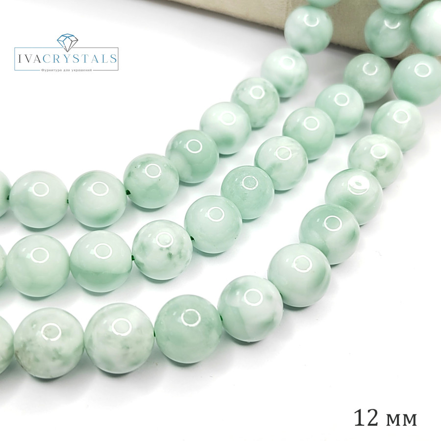 Ангелит натуральный 12 мм, нить 40 см