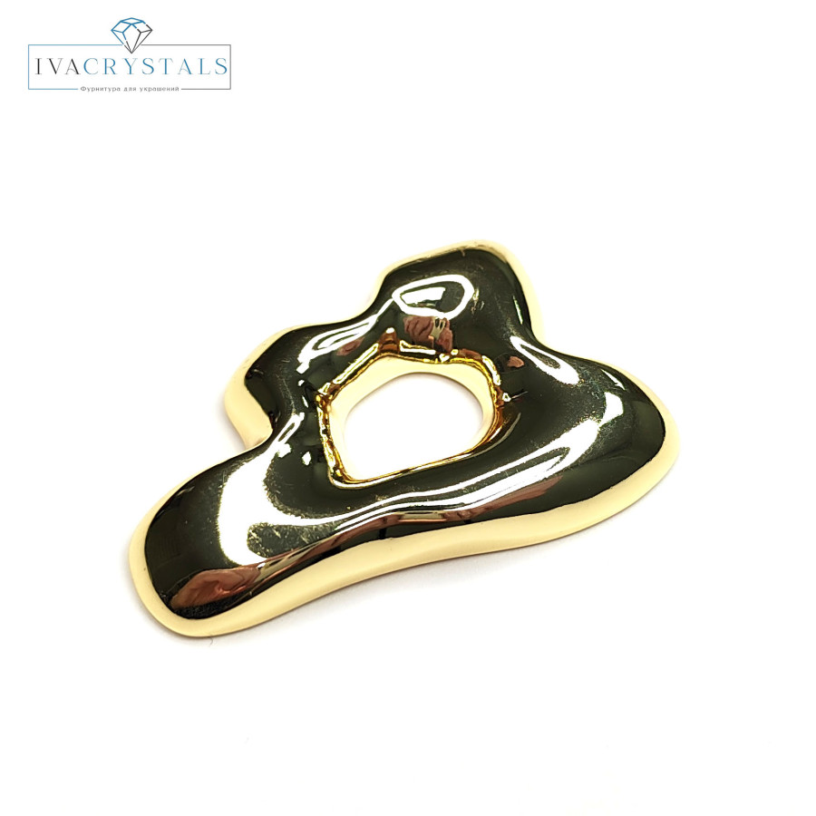 Крупный коннектор 5 см Абстракция, штука покрытие Позолота