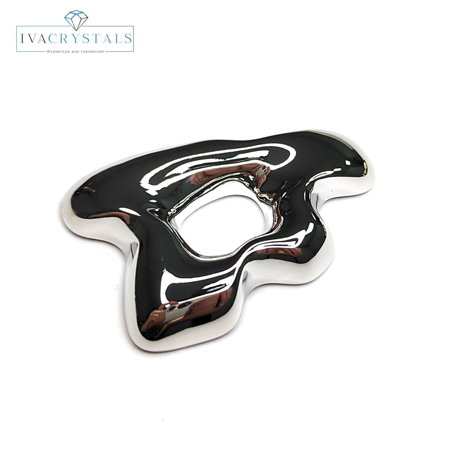 Крупный коннектор 5 см Абстракция, штука покрытие Родий