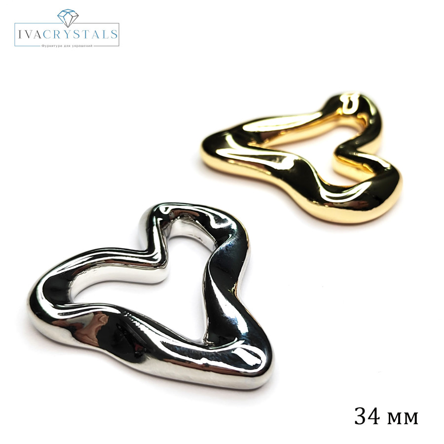 Крупный коннектор Сердце 34 мм, штука