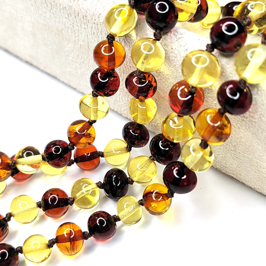 Янтарь природный натуральный 8 мм, нить 45-46 см