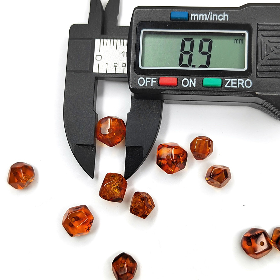 Янтарь природный натуральный 6,5-9 мм, Огранка