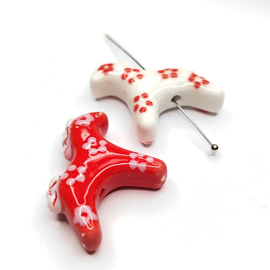 Лошадка керамическая 31х24 мм Гжель, ШТУКА