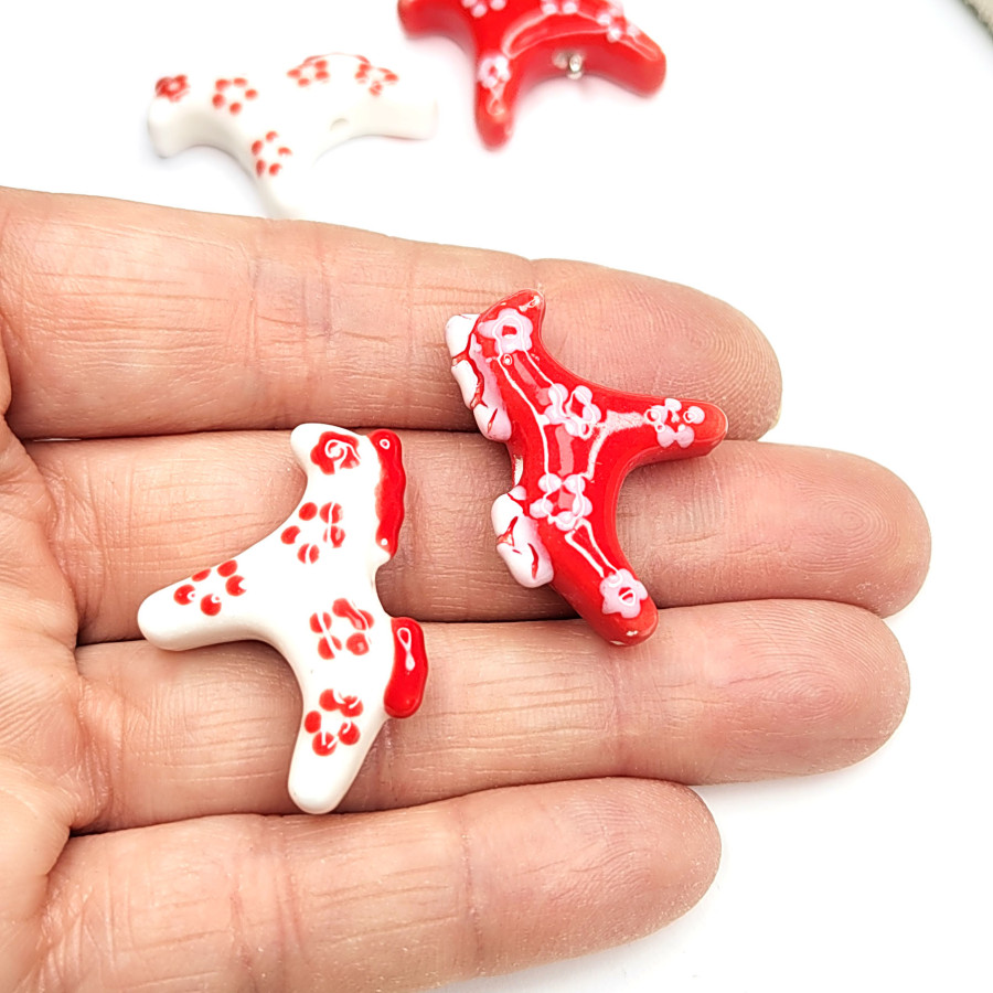 Лошадка керамическая 31х24 мм Гжель, ШТУКА