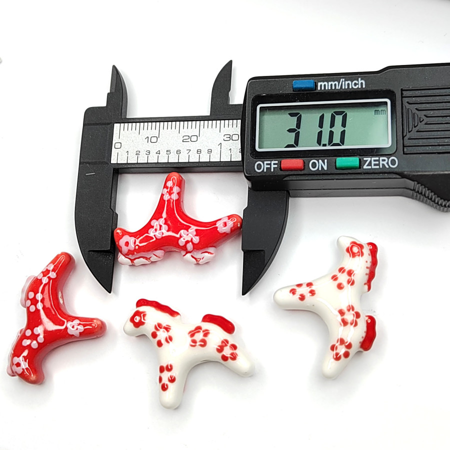 Лошадка керамическая 31х24 мм Гжель, ШТУКА