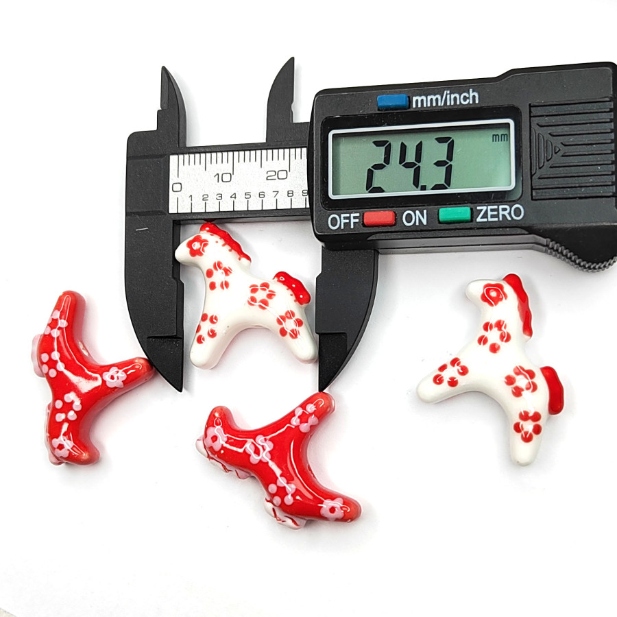 Лошадка керамическая 31х24 мм Гжель, ШТУКА