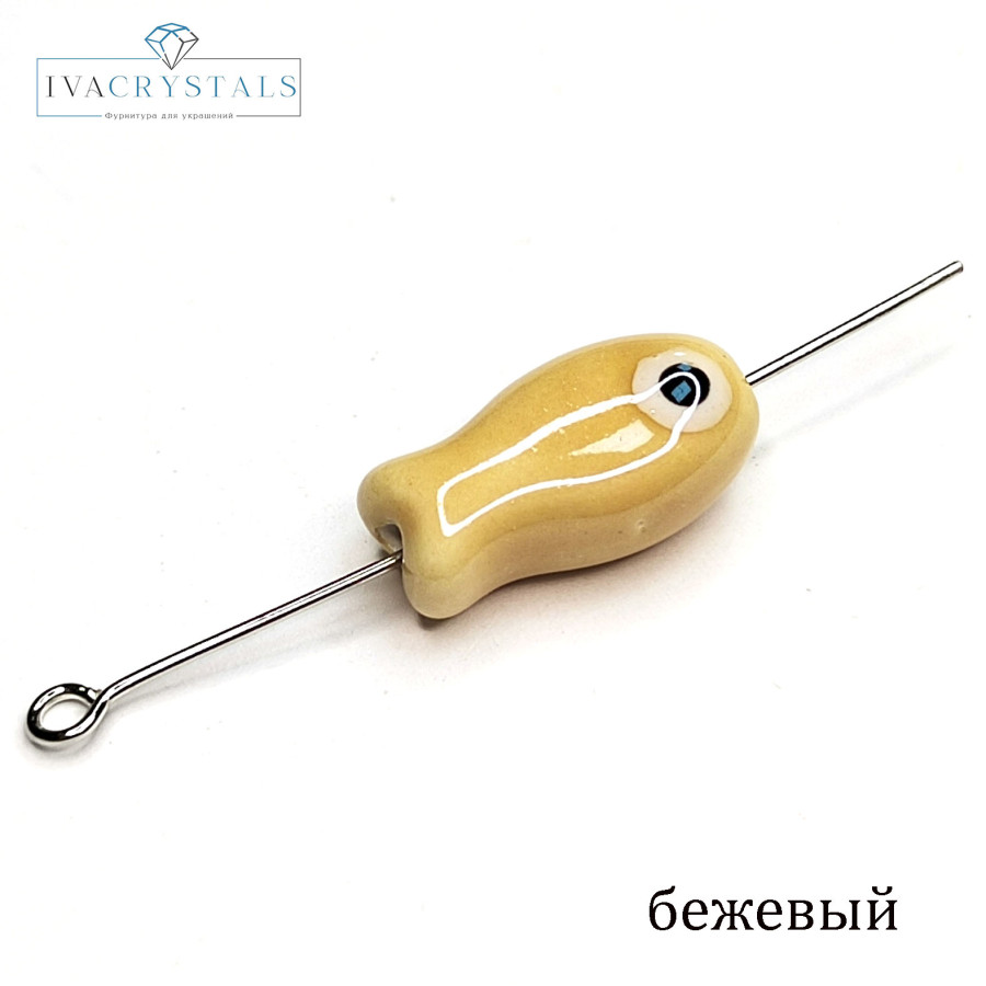 Рыбка керамическая 19х10 мм, штука Бежевый